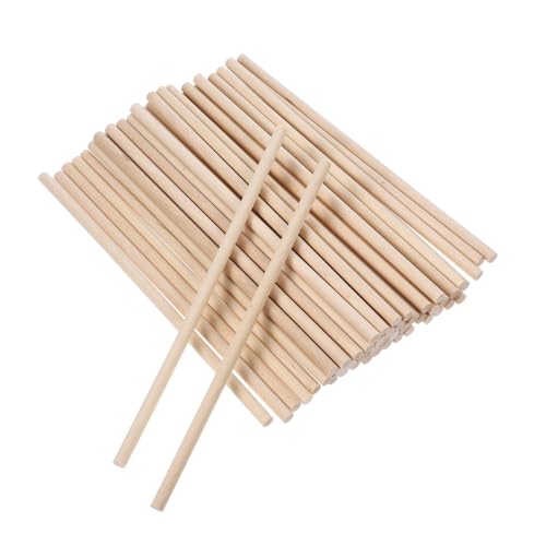 Ipetboom 50 Stück Teiliges Holzstäbe Natürliche Rundstäbe zum Basteln DIY Holzstäbe für Makramee Motorikspielzeug Vielseitig für Kreative Bauprojekte und Handwerksideen von Ipetboom