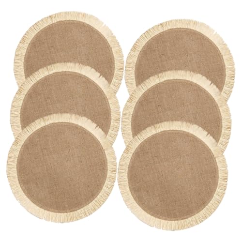 Ipetboom 6 Stück Rundes Gewebtes Tischset Hitzebeständige Isolierte Matte Dekorative Tischunterlage Für Esstisch 38cm Durchmesser Weiß Für Küche Und Zuhause von Ipetboom