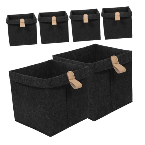 Ipetboom 6 Stück Teiliges Faltbares Filz Aufbewahrungsbox mit Griffen Faltbare Würfel Organizer aus Langlebigem Filzstoff Große Aufbewahrungsboxen für Kleidung Babyzimmer Dunkelgrau Ipetboom 6 Stück Teiliges Faltbares Filz Aufbewahrungsbox mit Griffen Faltbare Würfel Organizer aus Langlebigem Filzstoff Große Aufbewahrungsboxen für Kleidung Babyzimmer Dunkelgrau von Ipetboom