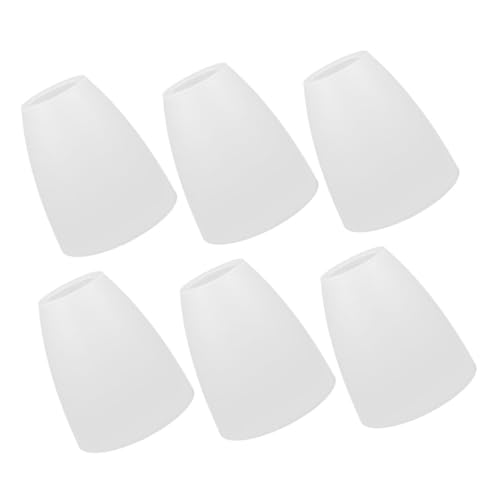 Ipetboom 6 Stück Teiliges Kunststoff Lampenschirme für Flachkopf Stehlampe Tischlampe Kronleuchter Nachtlicht Camping DIY Weiß Mittelloch Langlebig Leicht zu Reinigen Vielseitig von Ipetboom