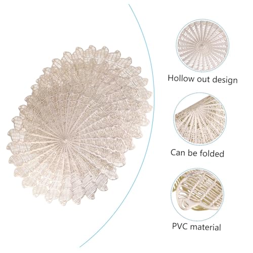 Ipetboom 6 Stück Teiliges PVC Platzset mit Hitzeschutz und Elegantem Hohlschnitt Design Waschbar Fleckenresistent Ø Modernes Nordisches Stil Tischset für Zuhause Restaurant und von Ipetboom