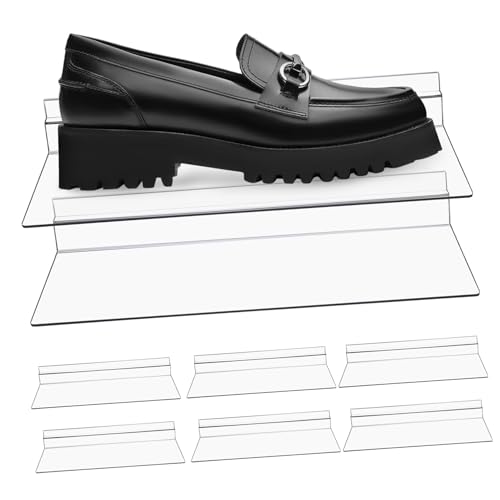 Ipetboom 8 Stück Teiliges Transparentes Slatwall Regalsystem für Schuhe Wandmontierte Einfache Installation für Geschäfte und Ausstellungen Langlebig und Leicht zu Reinigen von Ipetboom