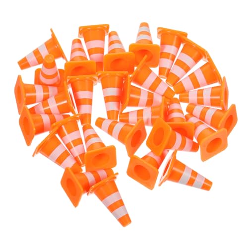 Ipetboom 80 Stück Teiliges Mini Verkehrsleitkegel aus Kindersicherem Kunststoff Realistische Straßenabsperrung Pädagogische Verkehrszeichen für Spielerischen Verkehrstraining und von Ipetboom