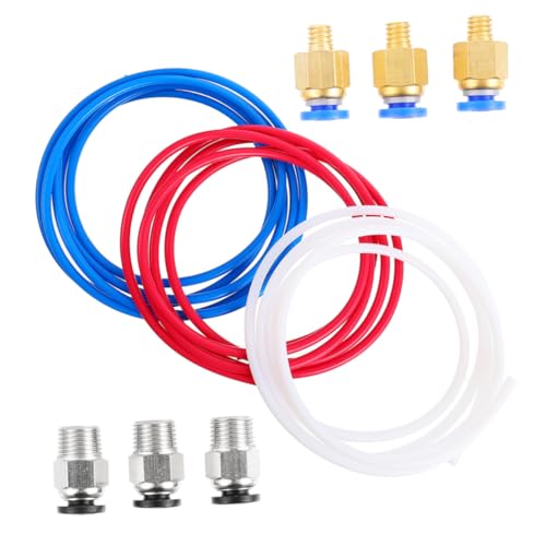Ipetboom 9 Stück Drucker Zubehör Teilig Ptfe Schlauch Pneumatik Verbinder Schnellverbinder Kompatibel für Drucker Einfache Montage und Reibungsloser Filamentfluss von Ipetboom