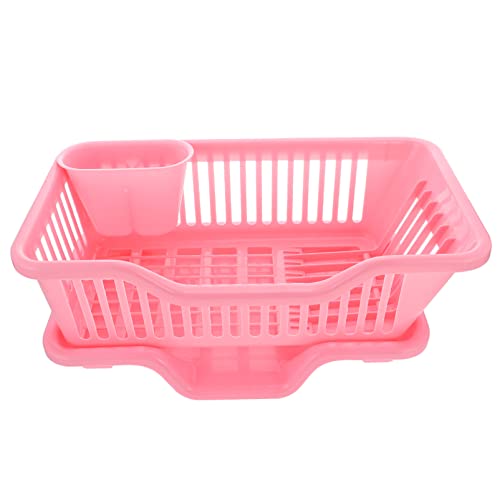 Ipetboom Abtropfgestell 1 Set Geschirrabtropfgestell Mit Besteck Utensilienhalter Für Löffel Gabeln Geschirrständer Für Küchentheke Rosa Geschirrkorb Für Spüle von Ipetboom