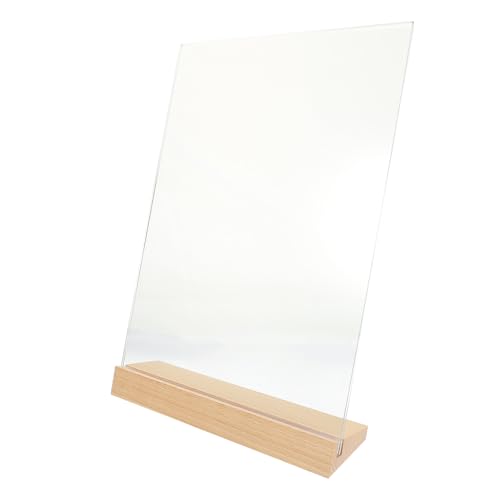 Ipetboom Acryl Tischaufsteller mit Stabilem Holzfuß Hochformat Preisschildhalter Langlebiger Dokumentenständer für Fotos Menüs Werbung und Notizen Vielseitiger Aufsteller für Büro und Ipetboom Acryl Tischaufsteller mit Stabilem Holzfuß Hochformat Preisschildhalter Langlebiger Dokumentenständer für Fotos Menüs Werbung und Notizen Vielseitiger Aufsteller für Büro und von Ipetboom