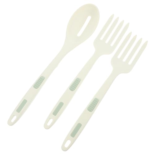 Ipetboom Antihaft silikonlöffel und Flexible Gabel Hitzebeständige Küchenhelfer mit Ergonomischem Griff Leicht Platzsparend und Vielseitig für Tägliches Kochen und Servieren von Ipetboom