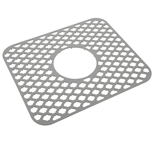 Ipetboom Antirutsch Silikon Spülmatte mit Schallschutz Flexible Waschbecken Unterlage Hitzebeständig Leicht zu Reinigen Geeignet für Küchenspülen Graue Mittelöffnung von Ipetboom