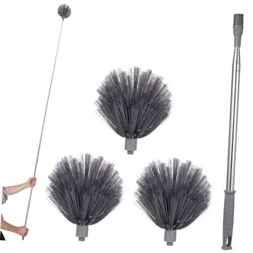 Ipetboom Ausziehbarer Spinnweben Staubwedel mit Reinigungsaufsätzen Teleskopstange für Hohe Decken und Außenbereiche Langes Verlängerungsrohr Vielseitiger Staubentferner für Innen und von Ipetboom