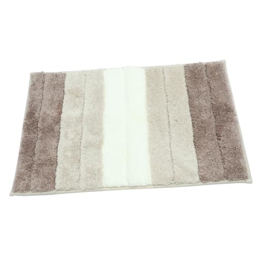 Ipetboom Badematte Waschbar rutschfest Saugfähiger Badezimmerteppich Flockgewebe Weicher Badvorleger für Dusche Wc und Bad mit Modernem Farbverlauf Braun von Ipetboom