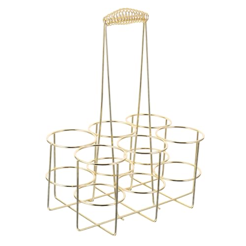 Ipetboom Bierflaschen Tragekorb aus Metall Handlicher Bierflaschenhalter für Grillpartys und Alltag Stabiler Tragegriff für Verschiedene Flaschenformate Goldene Farbe Vielseitig Einsetzbar von Ipetboom