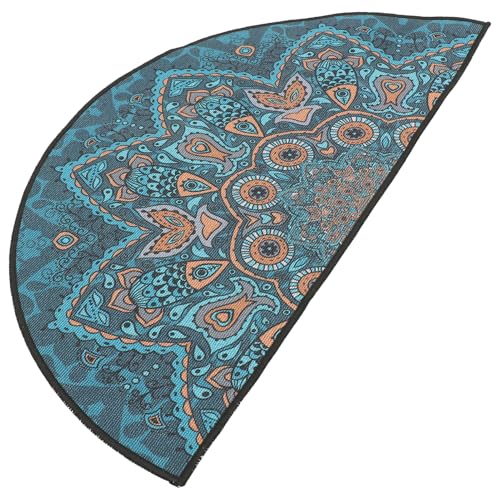 Ipetboom Bodenmatte im Boho Stil Halbkreisige rutschfeste Türmatte Absorbierend und Waschbar für Eingangsbereich Wohnzimmer und Badezimmer von Ipetboom