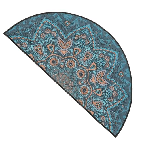 Ipetboom Bohemian Stil Badezimmerteppich Waschbare Halbrunde Bodenmatte aus Rutschfester Fußmatte für Wohnzimmer Schlafzimmer von Ipetboom