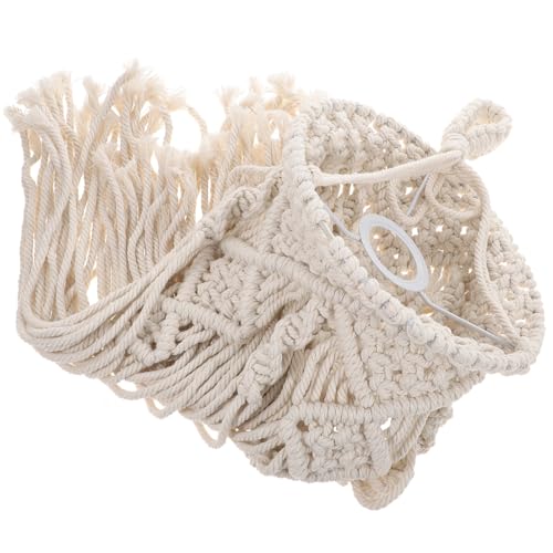 Ipetboom Boho Macrame Lampenschirm aus Baumwollseil Handgewebte Deckenleuchte Sanftes Warmes Licht Augenfreundlich Stabile Struktur Dekorative Pendelleuchte für Wohnzimmer Schlafzimmer von Ipetboom