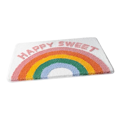 Ipetboom Bunter Rutschfester Badteppich Wasserabsorbierende Weiche Badematte für Badezimmer Wohnzimmer Waschbarer Cartoon Bodenmatte von Ipetboom