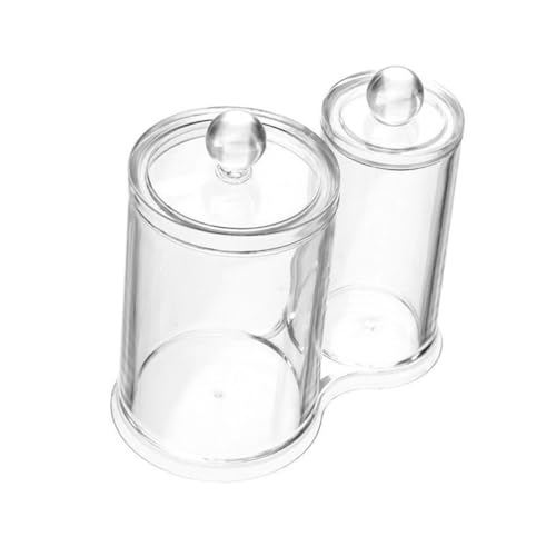 Ipetboom Doppelte Aufbewahrungsbox für Kosmetikpads und Wattestäbchen Transparenter Organizer mit Deckel Staubdicht Kompakt für Schminktisch Badezimmer und Desktop Storage von Ipetboom