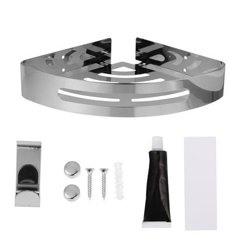 Ipetboom Edelstahl Eckregal Badezimmer Rostfrei Multifunktionales Dreieck Regal Ohne Bohren Selbstklebend Mit Haken Für Bad Küche Organizer Robust Langlebig von Ipetboom
