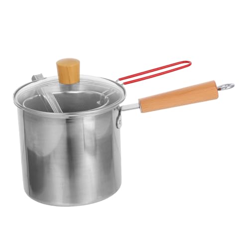 Ipetboom Edelstahl Fritteuse mit Korb und Deckel Tiefer Öl Frittier Topf mit Einseitigem Griff Vielseitig für Frittieren Kochen und Schmoren Platzsparend für Kleine Küchen und Single von Ipetboom