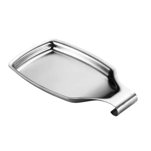 Ipetboom Edelstahl Löffelhalter Küchenablage Rostfrei Breites Tablett für Kochlöffel Suppenkellen und Küchenutensilien Platzsparend Sauberer Kochbereich Silber von Ipetboom