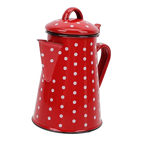 Ipetboom Emaille Wasserkocher Handliche aus Lebensmittelechtem Material Hitzebeständig und Korrosionsresistent Praktisch für Kaffee Tee und Milch Nostalgisches Design mit Boden und Weißen von Ipetboom