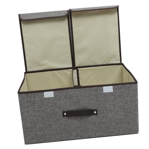 Ipetboom Faltbare Aufbewahrungsbox aus Baumwoll leinen mit Deckel Große Aufbewahrungsbox Robust und Wasserabweisend Vielseitig für Kleidung und Schlafzimmer als Geschenk von Ipetboom