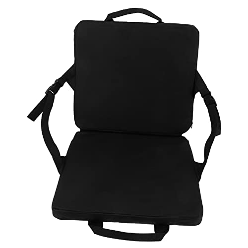 Ipetboom Faltbarer Outdoor Klappstuhl mit Verstellbarer Rückenlehne Tragbar und Leicht für Camping Angeln Picknick und Garten Sitzkissen Schwarz von Ipetboom