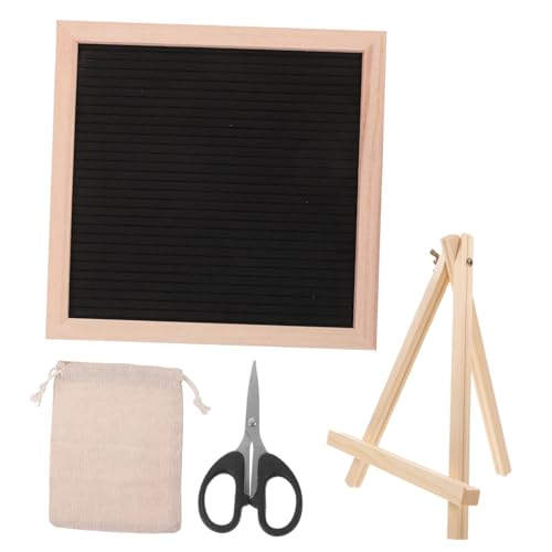 Ipetboom Filz Letterboard mit Holzständer Quadratisches DIY Memo Board für Zuhause und Büro Stabiles Desktop Buchstabenschild aus Filz Multifunktionale Ankündigungstafel für Nachrichten von Ipetboom