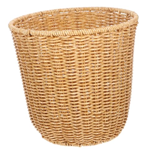 Ipetboom Geflochtener Aufbewahrungskorb aus Rattan Imitat Handgefertigt Kleiner Desktop Organizer Natürlicher Look Stabiler und Vielseitig für Haushalt und Büro von Ipetboom