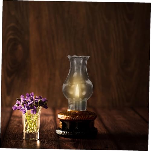 Ipetboom Glaslampenschirm Öl laterne Dickes Glas Robust Vintage Lampenschirm mit Blumenöffnung für Petroleumlampe Weiches Licht Klassische Öllampenabdeckung Ersatz für Innen Außen von Ipetboom