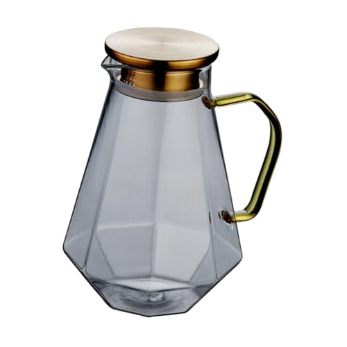 Ipetboom Große Glaskaraffe aus Hochwertigem Borosilikatglas Ergonomischer Griff Transparenter Wasserkrug für Saft Tee Milch und Kalte Getränke Robust und Langlebig für Täglichen Gebrauch von Ipetboom