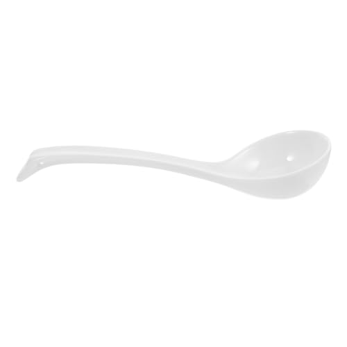Ipetboom Großer Keramik Suppenlöffel Mikrowellen und Spülmaschinengeeignet Asiatischer Ramen Wonton Löffel aus Langlebiger Bone China mit Stahlummanteltem Griff für Vielseitiges Kochen und von Ipetboom