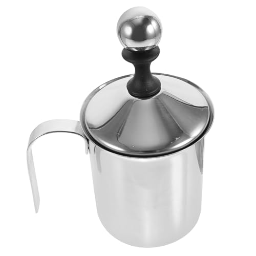 Ipetboom Handbetriebener Milchaufschäumer aus mit Doppel Mesh Aerator für Cappuccino Geeignet für Verschiedene Milchsorten Einfach zu Bedienen und Leicht zu Reinigen von Ipetboom