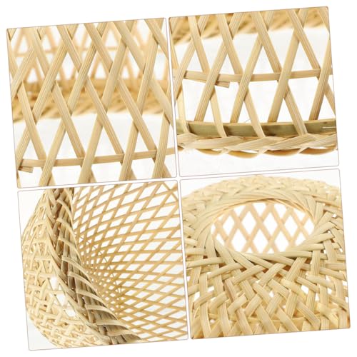Ipetboom Handgefertigter Lampenschirm Retro Boho Rattan Dekoration für Tischleuchte Restaurant Wohnzimmer Beige Natürliche Deckenleuchte von Ipetboom