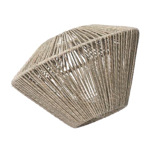 Ipetboom Handgefertigter Natürlicher Lampenschirm aus Gewebtem Gras Leichter Pendelleuchten schirm Robust und Langlebig Passend für Fassungen Rustikaler Landhausstil für Warme von Ipetboom