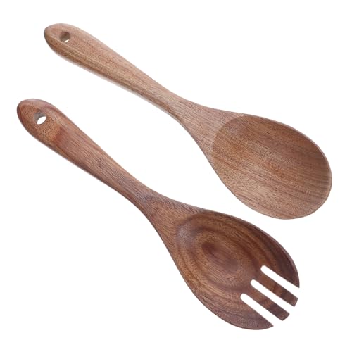 Ipetboom Handgefertigtes Holz Salatbesteck mit Gabel und Löffel Robuste Leichte Küchenhelfer zum Servieren Mischen und Kochen von Salaten Nudeln und für Täglichen Gebrauch von Ipetboom