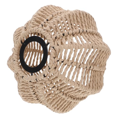 Ipetboom Handgewebter Boho Lampenschirm aus Papierseil Langlebiger Rustikaler Hängelichtschirm für Pendelleuchten Handgefertigtes Design Cremefarbene Naturleuchte für Innenräume von Ipetboom