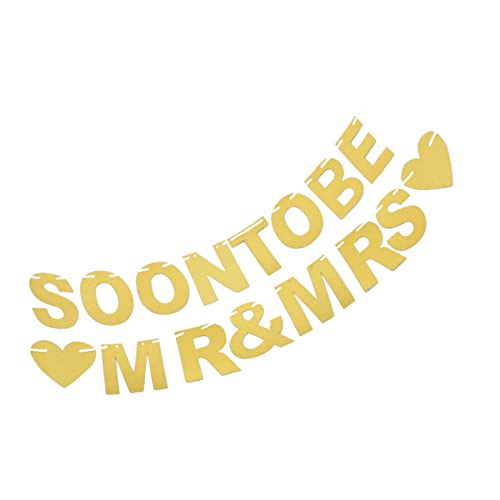 Ipetboom Hochzeitsdeko String Flags Bachelorette Outdoor Deko Sweetheart Dekoration Braut Happy Wimpel Dusche Hängen Fiesta Braut Fransen Pew Disco Band Party Banner Papier Gelb von Ipetboom