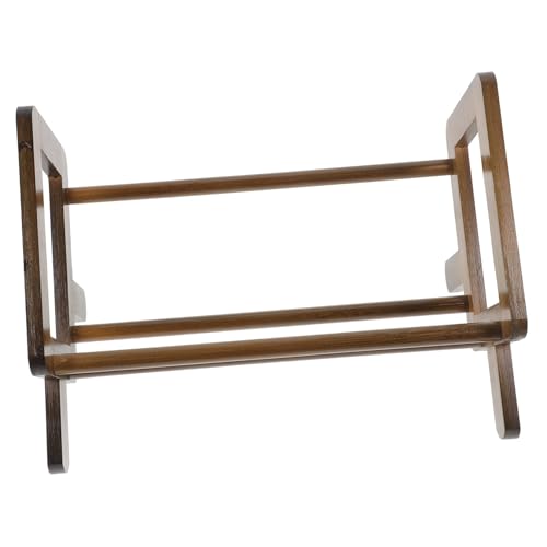 Ipetboom Holz Bücherregal Desktop Organizer mit Buchstütze Kompakter Aufbewahrungsständer für Bücher und Vinyl Platzsparendes Desktop Regal für Büro und Kinderzimmer Einfache Montage von Ipetboom