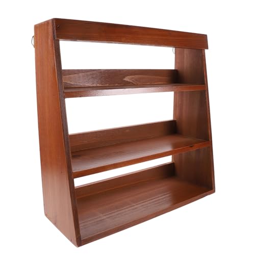 Ipetboom Holz Display Regal Stufig Robustes Aufbewahrungsregal Vintage Stil Desktop Organizer für Figuren und Sammlerstücke Stabiler Holzständer für Büro und Zuhause von Ipetboom