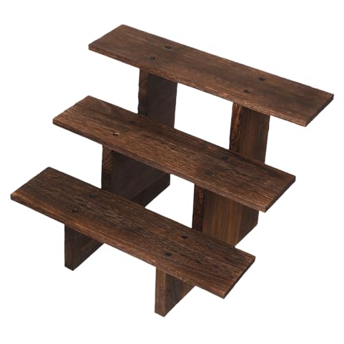 Ipetboom Holz Display Regal Vintage Design Robust und Langlebig für Sukkulenten Figuren und Kleine Dekorationen Praktisches Offenes Holzregal für Schreibtisch und Wohnzimmer von Ipetboom