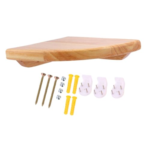 Ipetboom Holz Wandregal Eckregal aus Gummibaum Holz Dekoratives Schwebendes Wandmontage Regal für Wohnzimmer Schlafzimmer Badezimmer Praktisches Eck wandboard mit Einfacher Montage Radius von Ipetboom