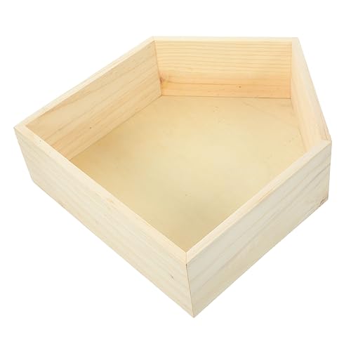 Ipetboom Holz Wandregal Hausform Schwebendes Pentagonal Regal Mittlere Stabiles Wandboard für Wohnzimmer Schlafzimmer Büro Dekoratives Aufbewahrungsregal aus Natürlichem Holz von Ipetboom