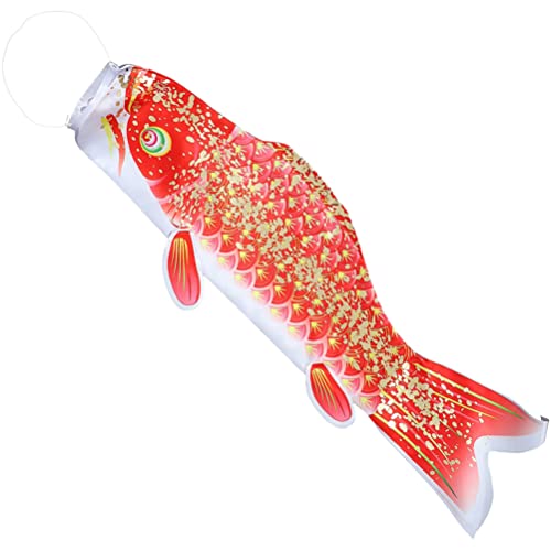 Ipetboom Japanische Fisch Windsack Windsock Flagge Nobori Koinobori Windsack Flagge Fisch Wind Streamer für im Freien Garten Hof Neujahr Dekoration Japanische Karpfen Streamer, Rot, 100x27cm von Ipetboom