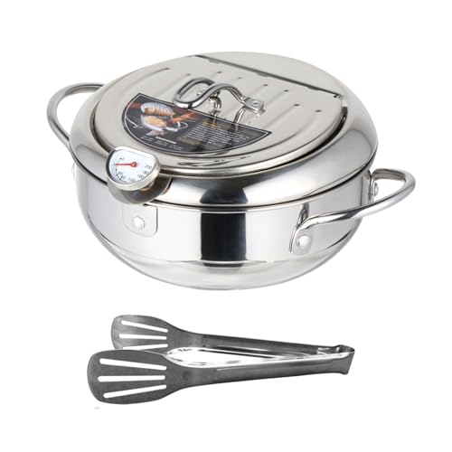 Ipetboom Japanischer Stil Tempura Fritteuse aus Edelstahl mit Thermometer und Ölablaufrack Tiefe Fritteuspanne für Induktionsherde und Gas Temperaturkontrollierbar Inklusive Edelstahl Ipetboom Japanischer Stil Tempura Fritteuse aus Edelstahl mit Thermometer und Ölablaufrack Tiefe Fritteuspanne für Induktionsherde und Gas Temperaturkontrollierbar Inklusive Edelstahl von Ipetboom