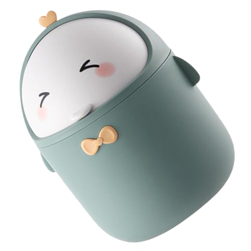 Ipetboom Kawaii Schreibtisch Mülleimer Niedlicher Cartoon Abfallkorb mit Deckel Mini Abfallbehälter für Büro Zuhause Praktischer Leichter Müllbehälter für Ordnung von Ipetboom