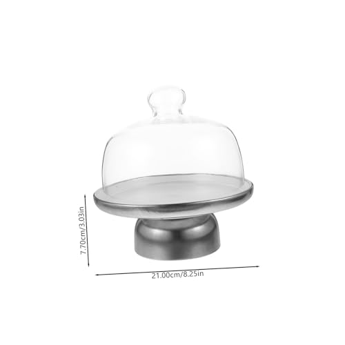 Ipetboom Keramik Tortenplatte mit Fuß und Glasglocke Matte Silber Kuchenständer für Dessert Snacks und Obst Servierteller mit Abdeckung für Familie und Party Ipetboom Keramik Tortenplatte mit Fuß und Glasglocke Matte Silber Kuchenständer für Dessert Snacks und Obst Servierteller mit Abdeckung für Familie und Party von Ipetboom