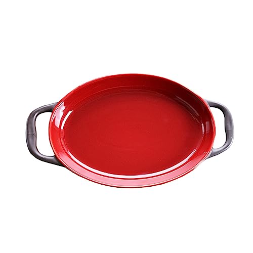Ipetboom Keramische Backform mit Griff Rechteckige Auflaufform aus Hochwertiger Keramik zum Backen und Servieren von Käsegerichten für Ofen und Mikrowelle Geeignet von Ipetboom