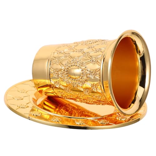 Ipetboom Kiddush Weinbecher mit Untertasse aus Stabilem Metall Zarter Schabbat Becher für Jüdische Feiertage Jerusalem Judaica Handgefertigtes Kulturerbe Festliches von Ipetboom