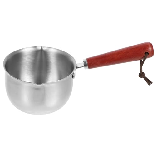 Ipetboom Kleiner Edelstahl Milchtopf mit Holzgriff Antihaftbeschichteter Soßentopf Platzsparend Vielseitig Einsetzbar für Butterwärmer und Öl Erhitzen von Ipetboom