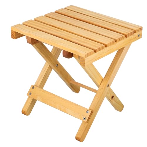 Ipetboom Kleiner Faltbarer Holzbeistelltisch Stabiler Outdoor Blumentisch Kompakt Leichter Klapptisch für Garten und Camping Geeignet von Ipetboom